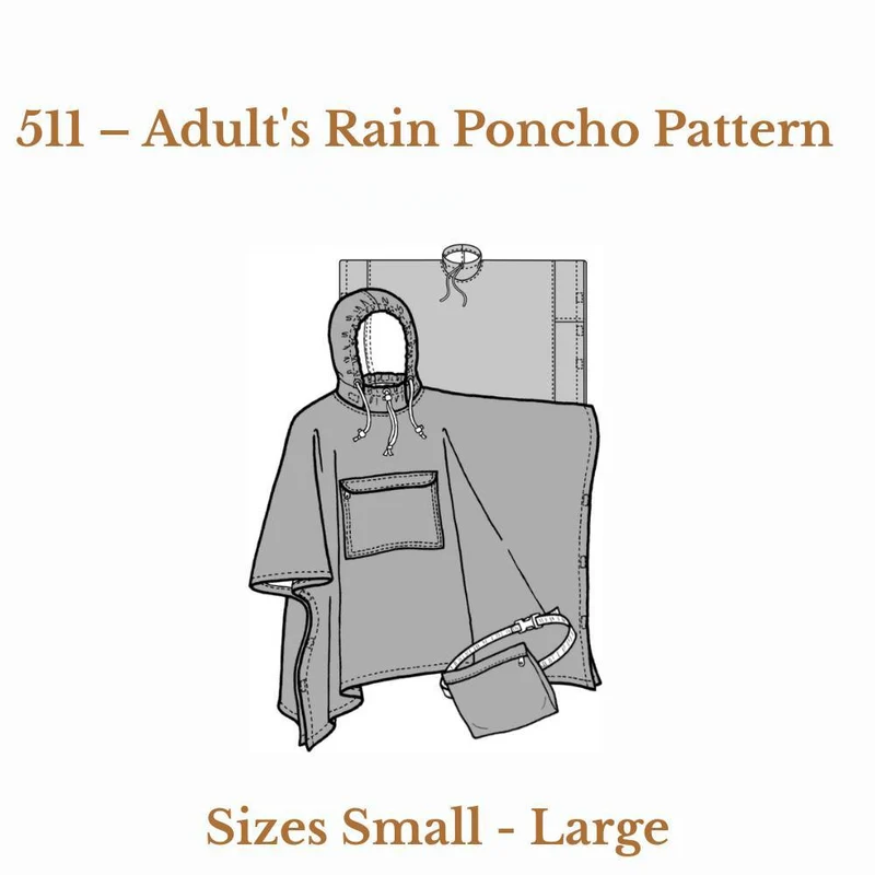 PATRON DE COUTURE PDF | Poncho de pluie pour adulte | The Green Pepper