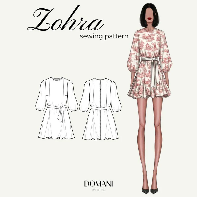 PATRON DE COUTURE PDF | Robe Zohra | Domani | BILINGUE (FR / EN)