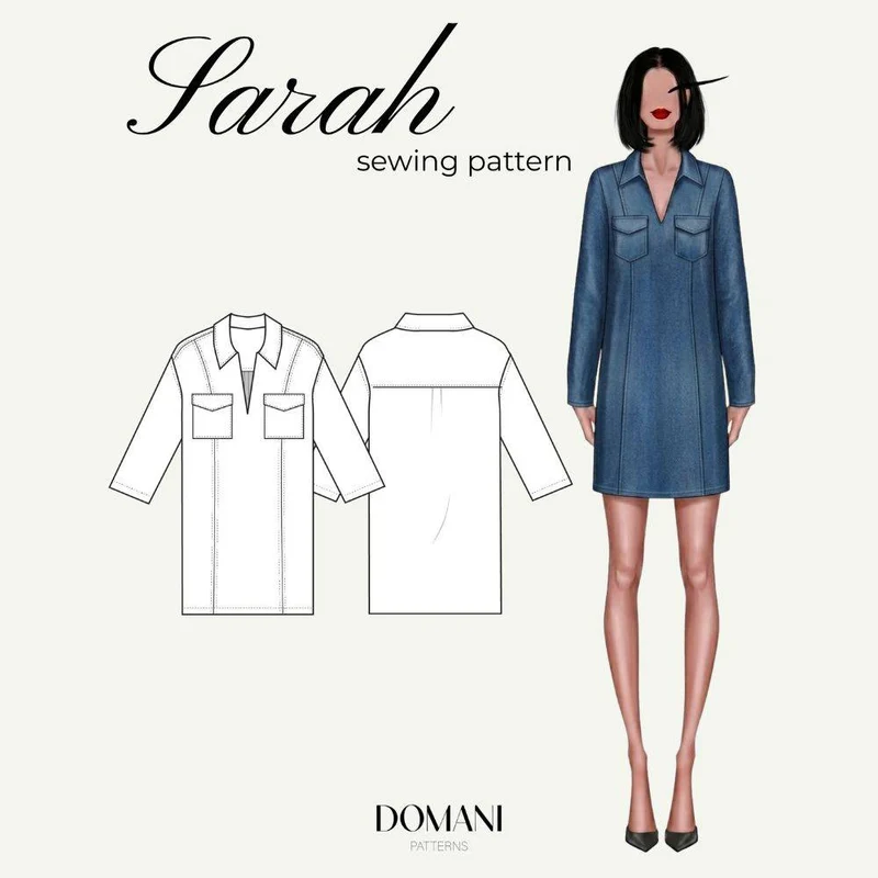 PATRON DE COUTURE PDF | Haut & Robe Sarah | Domani | BILINGUE (FR / EN)