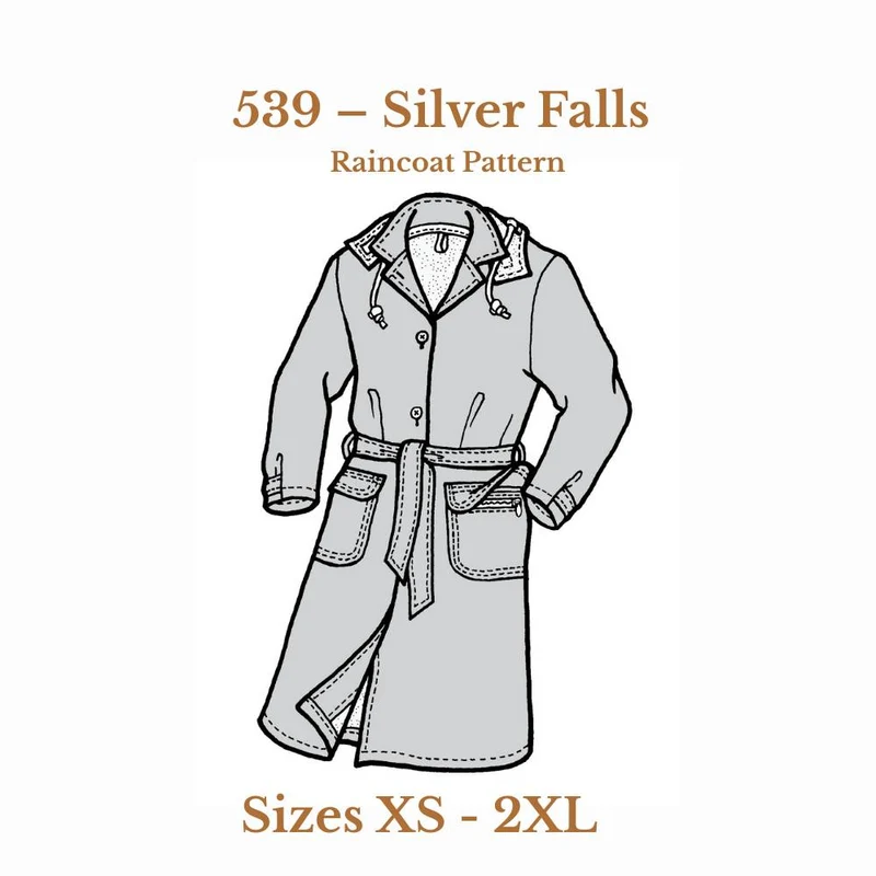 PATRON DE COUTURE PDF | Imperméable Silver Falls | Unisexe | The Green Pepper