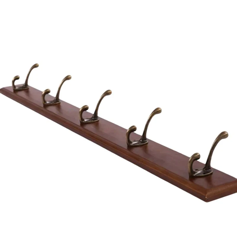 Porte Manteau Bois Cinq Crochets Style Vintage