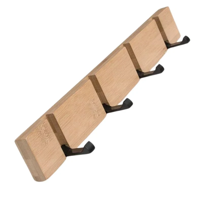 Porte Manteau Bois avec Crochets Rétractables