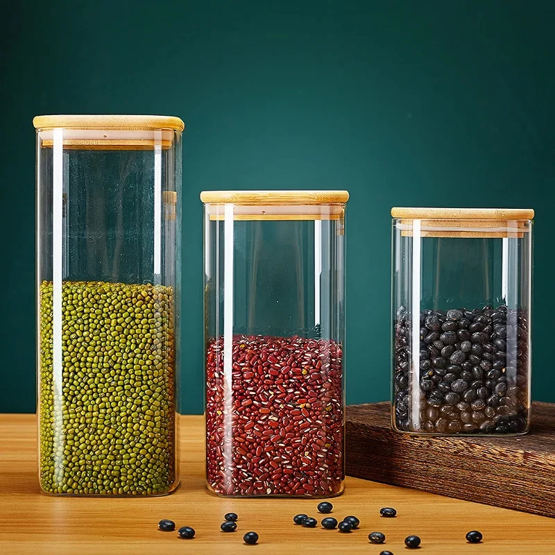 Rangement de Cuisine Style Bocal Hermétique Carré