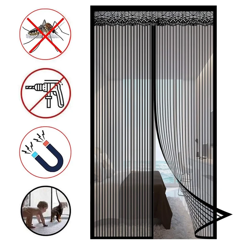 Moustiquaire aimantée maille ultra fine avec Ruban Velcro