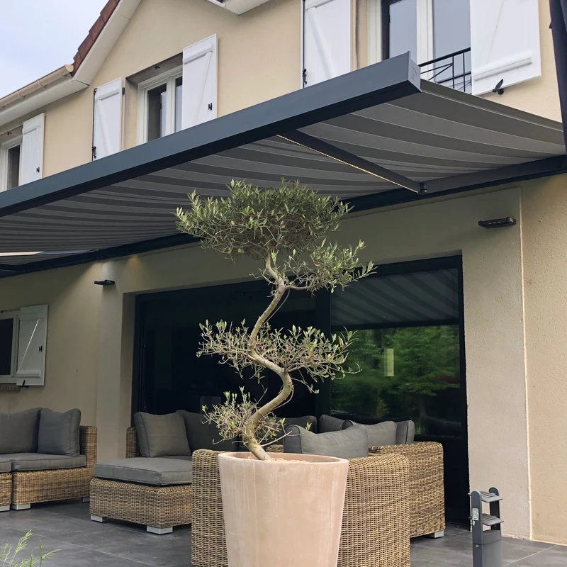 REALISATION STORES COFFRE B27 PLAQUÉS POUR TERRASSE - PLESSIS TREVISE (94)