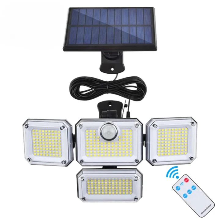 Lampe Détecteur de Mouvement à Panneau Solaire avec Télécommande