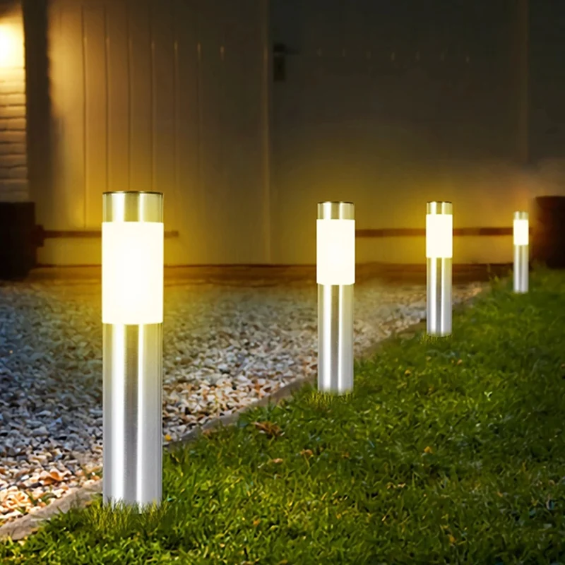 Lampadaire Extérieur Solaire Encastrable en Acier Inoxydable