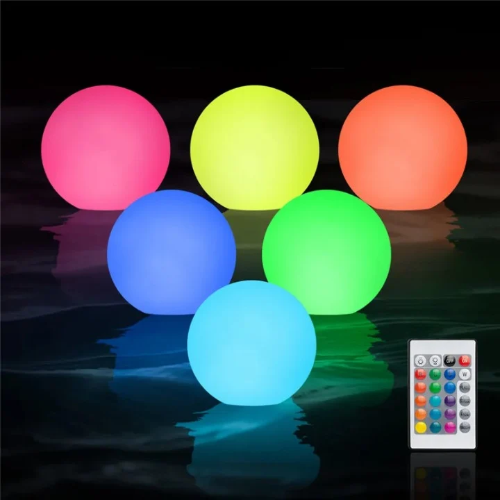 Lot de Six Boules Lumineuses Extérieur à Luminosité Variable avec Télécommande