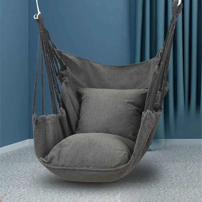Chaise Suspendue Anti Renversement en Coton avec Oreillers