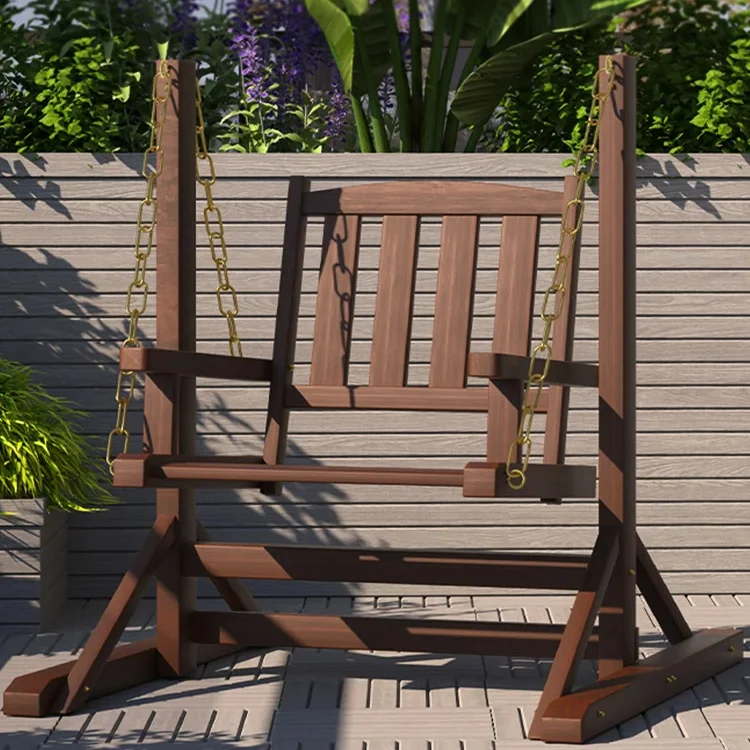 Chaise Suspendue à Bascule de Style Balançoire en Bois Massif