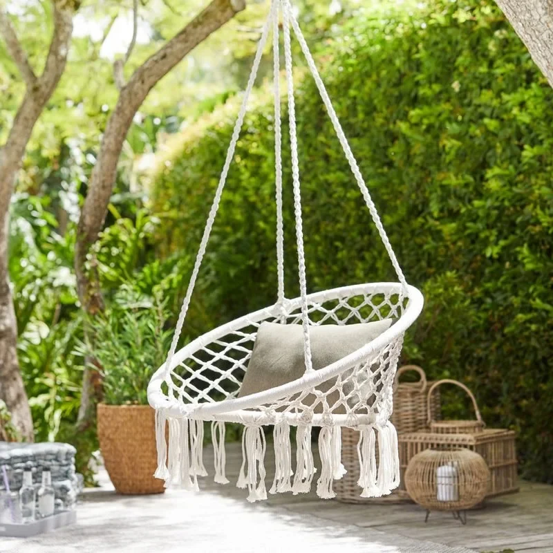 Chaise Suspendue de Style Bohème avec Pompons