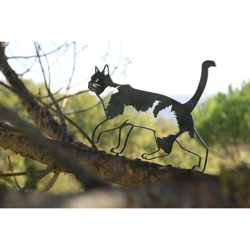 Chat - Silhouette en acier corten