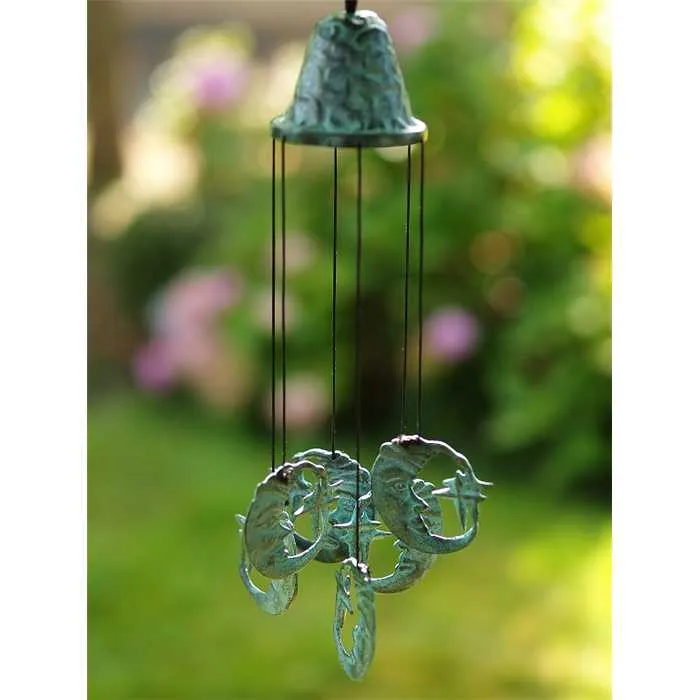 Carillon en Bronze avec des Lunes - 30 X 8 X 8CM