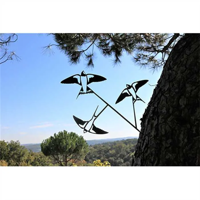 Hirondelles - Silhouette en acier corten