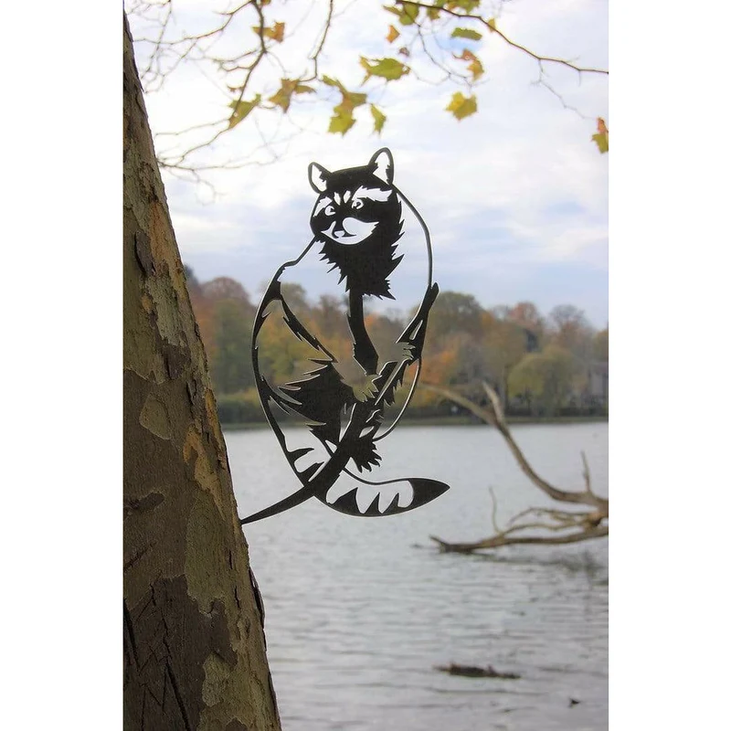 Raton Laveur - Silhouette en acier corten