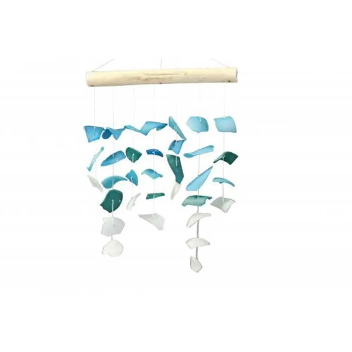 GLASS WIND CHIME HANGING ON STICK 4CM