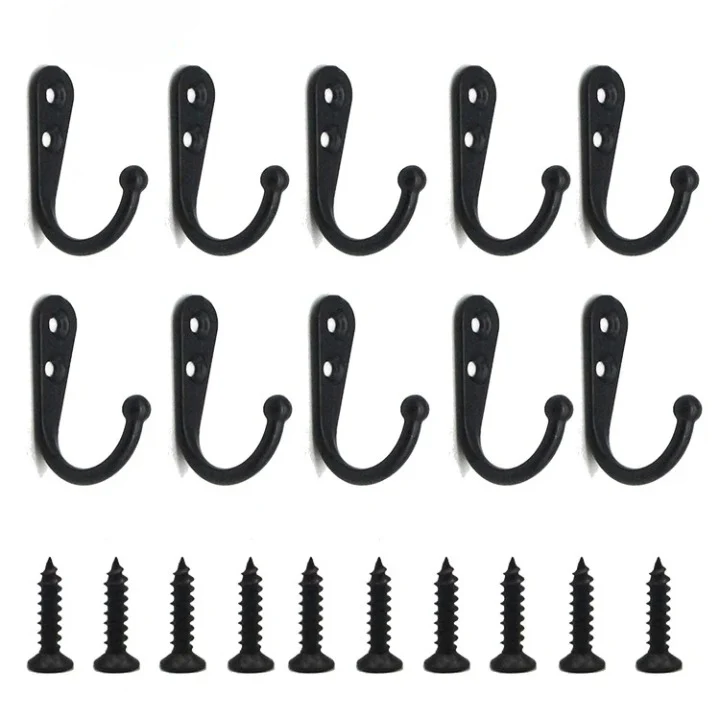 Lot de 10 Crochets Muraux Style Rétro avec Vis