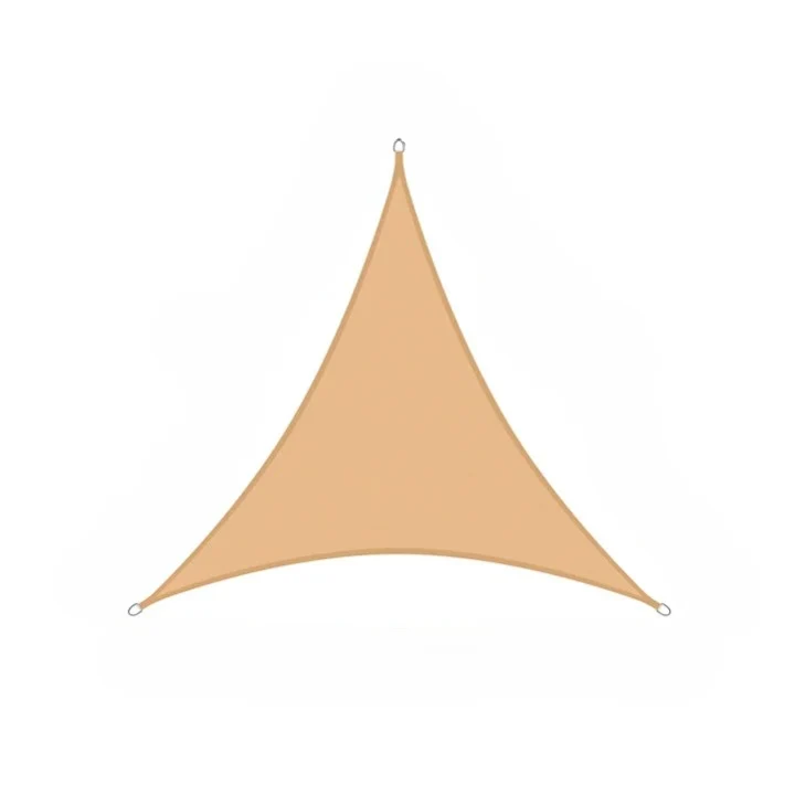 Voile d'Ombrage Triangulaire Beige et Léger en Tissu Oxford