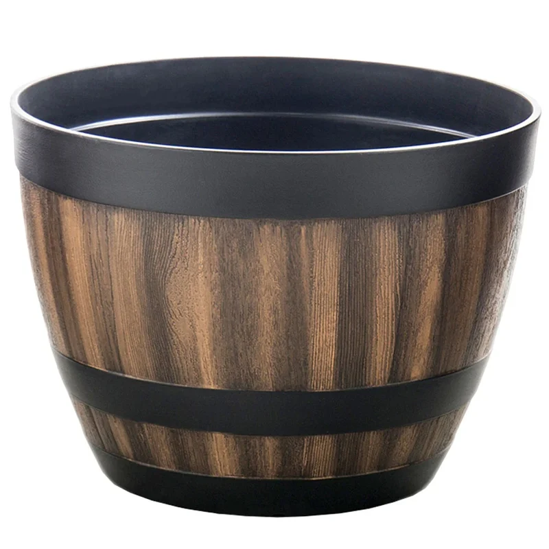 Grand Pot de Fleur de Style Rétro au Design de Baril