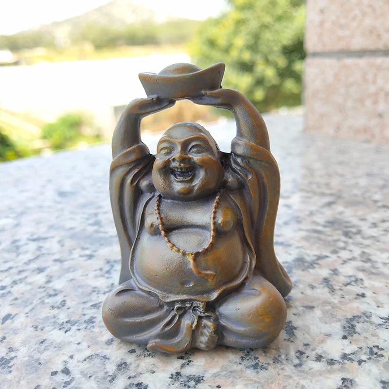 Bouddha Statue Couleur Bronze en Résine