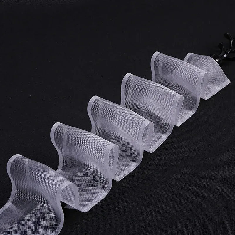 Ruflette Rideau Plissée et Transparente en Nylon