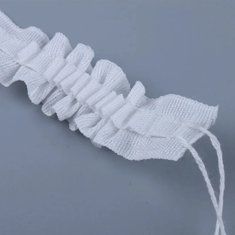 Ruflette Rideau Plissée et Blanche en Coton