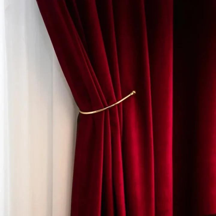 Rideaux Occultants Rouges et Luxueux de Style Pastoral