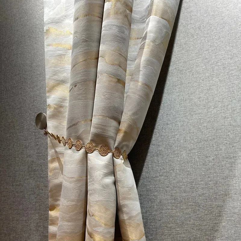 Rideau pour Dressing Luxueux avec Rayures Géométriques Dorées