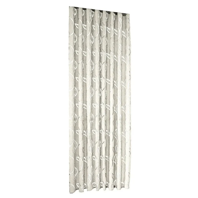 Rideau Porte Fenêtre Beige Style Feuilles de Vignes