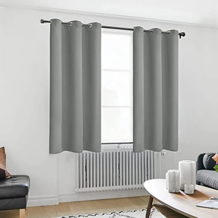 Rideau Opaque Court et Gris de Style Moderne