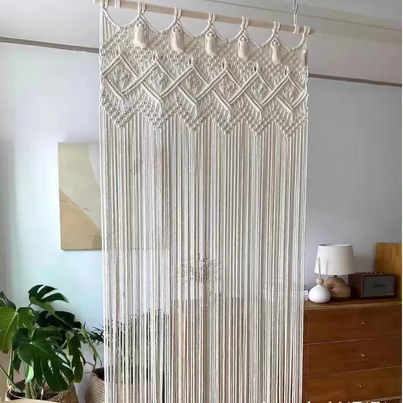 Rideau Macramé en Corde de Coton de Style Bohème