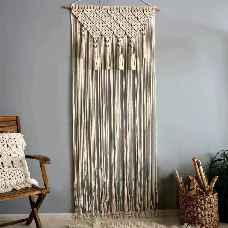 Rideau Macramé de Style Bohème Tissé à la Main
