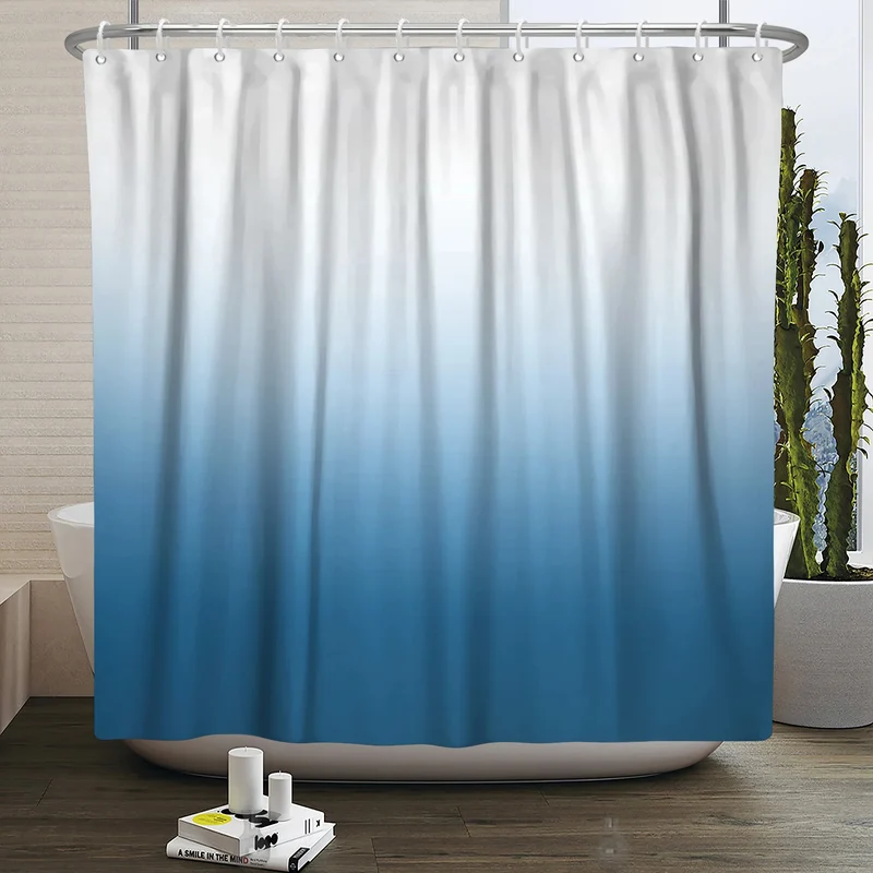 Rideau de Douche Imperméable avec Crochets et Dégradé