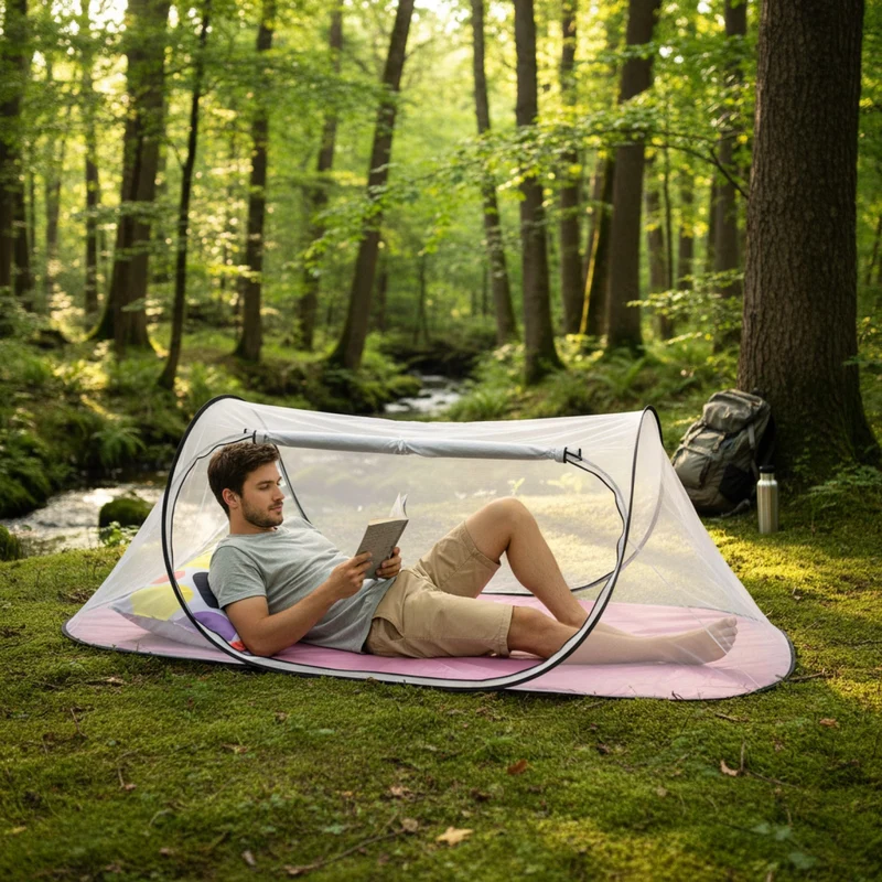 Moustiquaire de Camping Pliable et Portable - Installation Facile pour Tente, Lit, Voyage et Pique-nique