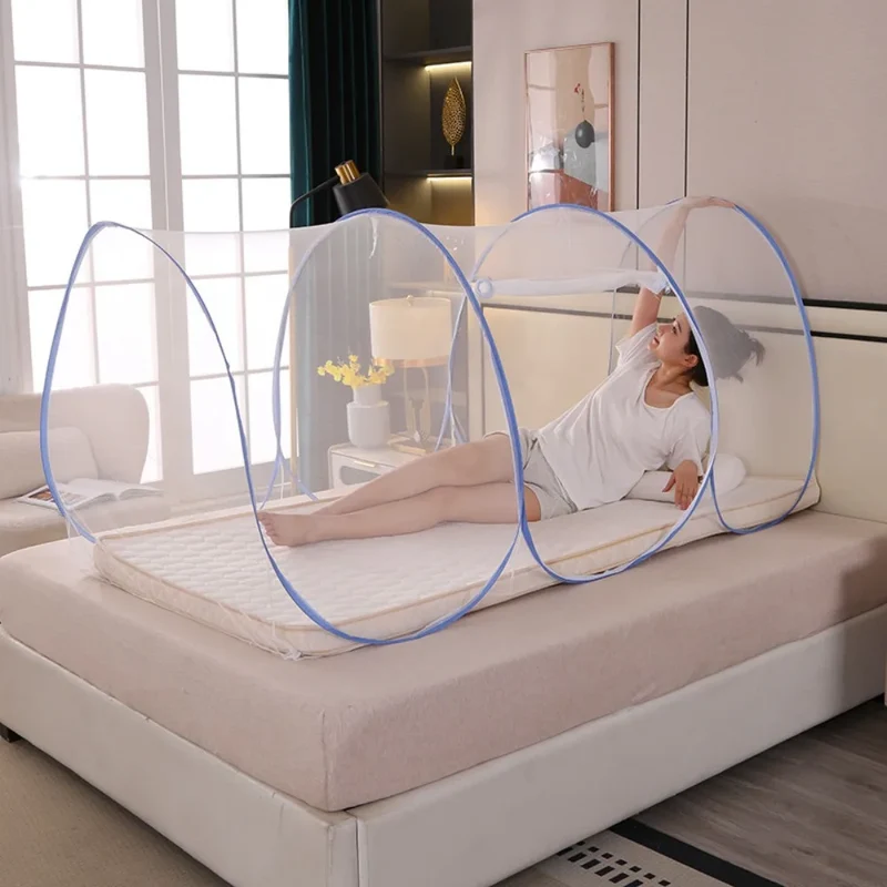 Moustiquaire de Voyage Pliante - Protection Anti-Insectes Portable pour Lit d'Été