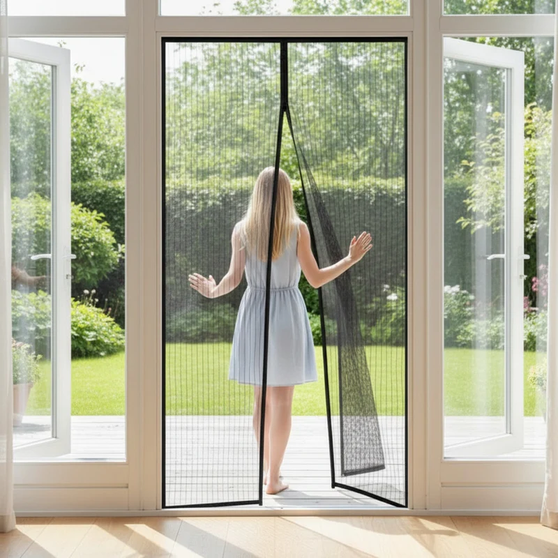 Moustiquaire Magnétique Auto-Fermante pour Porte - Installation Facile Sans Percage
