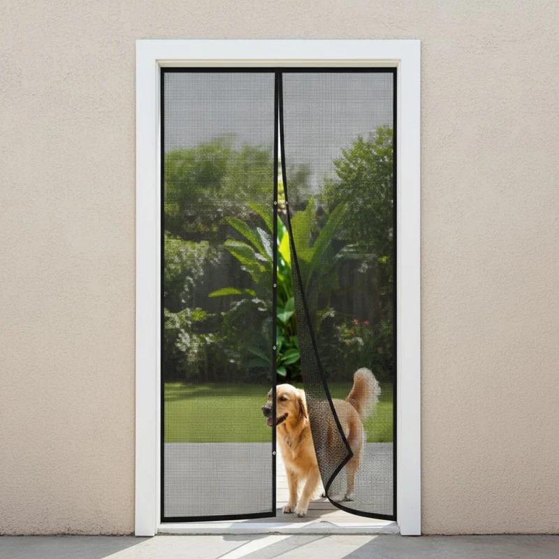 Moustiquaire de porte magnétique auto-fermante pour animaux domestiques et enfants - Installation facile