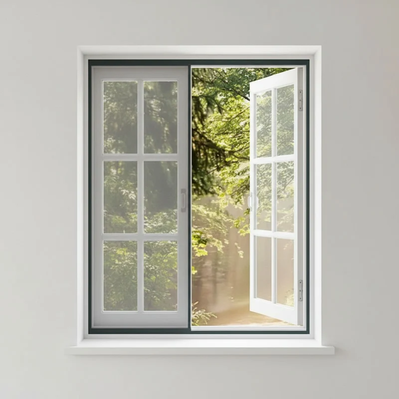 Moustiquaire Magnétique Gris pour Fenêtre - Installation Facile, Protection Été