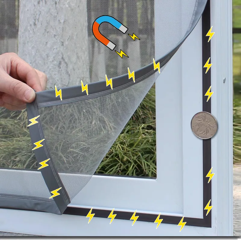 Moustiquaire Magnétique Fenêtre et Porte - Installation Facile, Anti-Moustiques