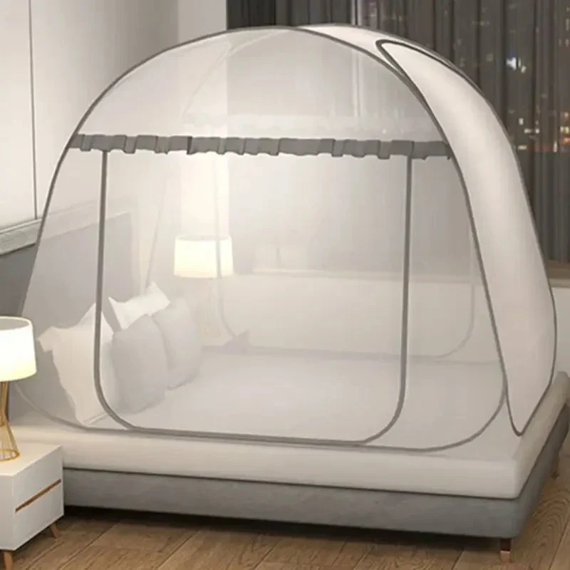 Moustiquaire Tente Yourte Pliable pour Lit Simple/Double - Idéale Camping & Maison