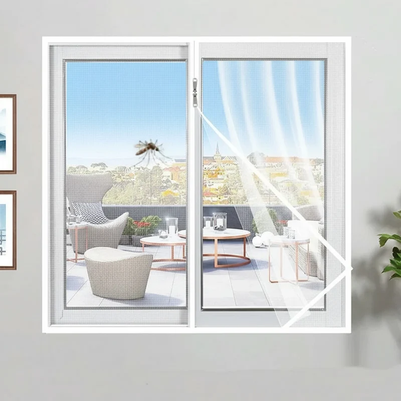 Moustiquaire Fenêtre sur Mesure avec Fermeture Éclair - Anti-Moustiques et Ventilation Lavable