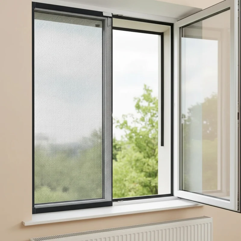 Moustiquaire Fenêtre Noire sur Mesure - Protection Anti-Insectes Invisible et Réutilisable