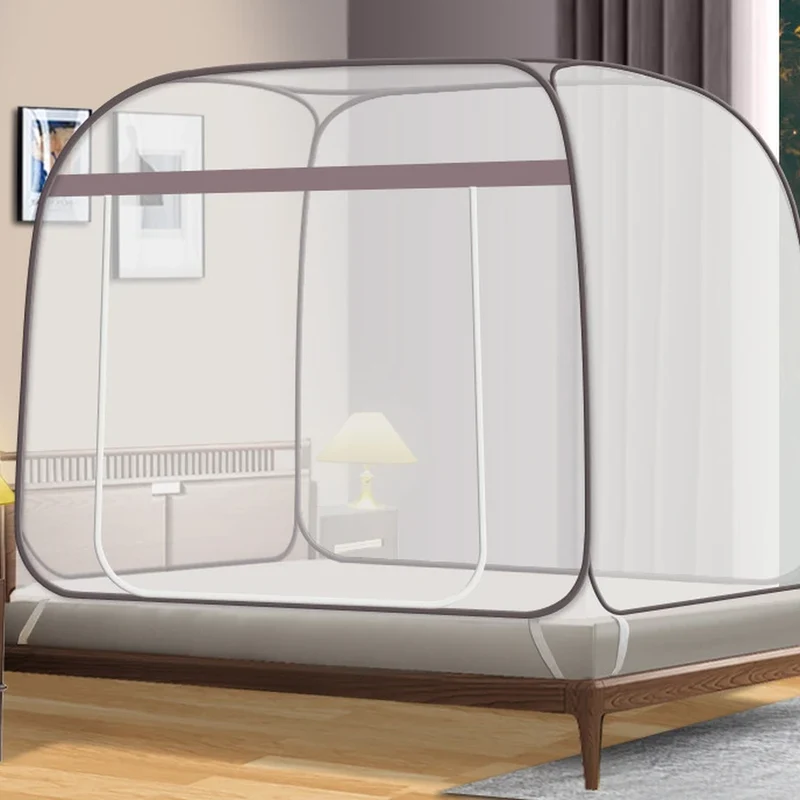 Tente moustiquaire pop-up autoportante lit et camping - gris