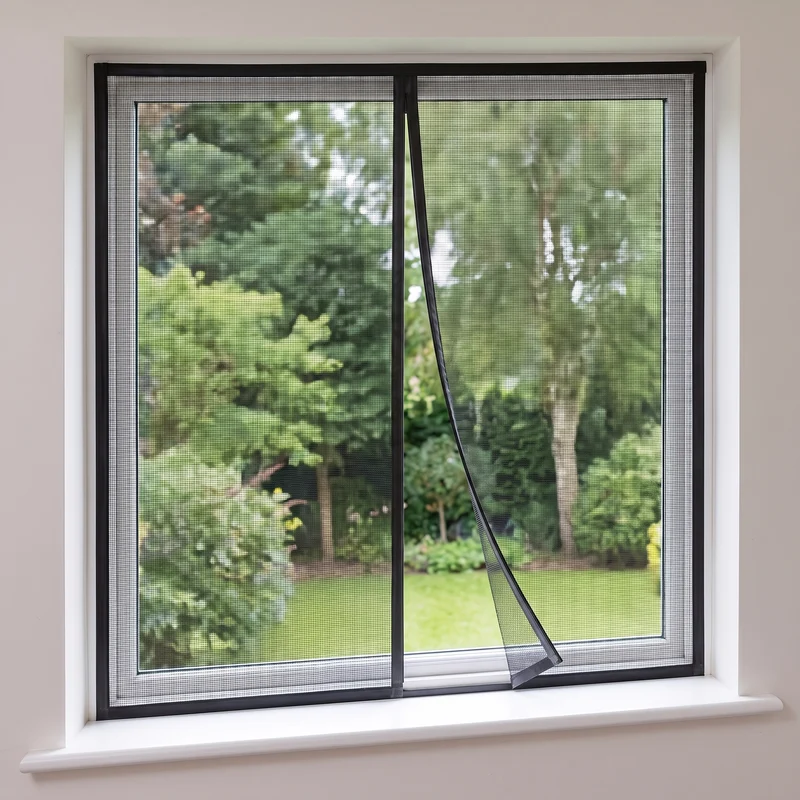 Moustiquaire de fenêtre magnétique sur-mesure, sans perçage - Noir