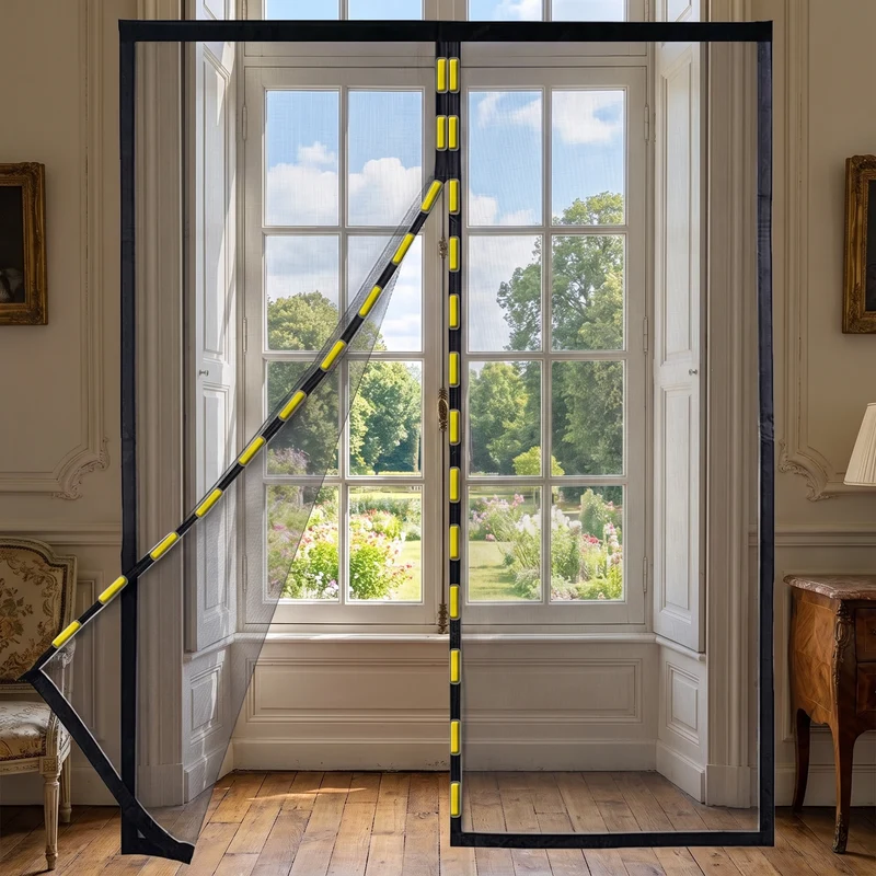 Moustiquaire de fenêtre magnétique noire sur-mesure