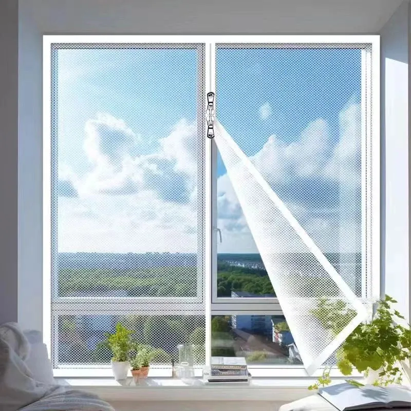 Moustiquaire de Fenêtre Auto-adhésive avec Fermeture Éclair - CHARM HOME