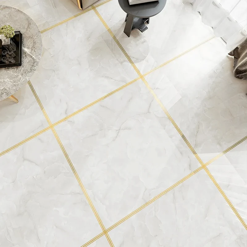 Adhésif Carrelage Imperméable avec Trois Bandes Dorées
