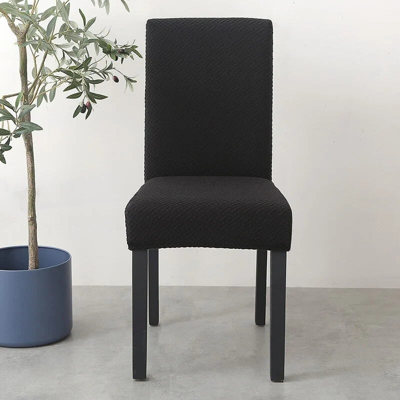 Housse Chaise Noire et Moderne avec Motifs à Brique