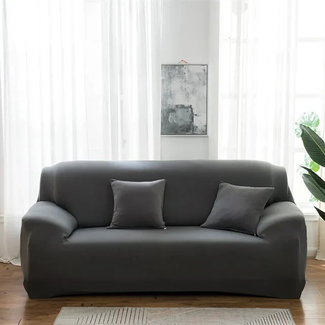 Housse de Canapé Extensible Grise en Polyester