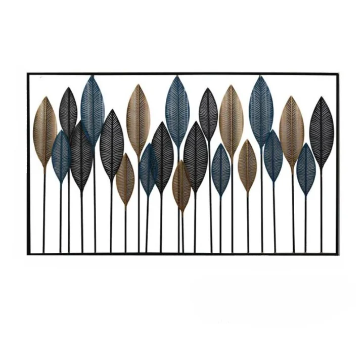 Tableau Décoratif Mural de Style Coréen en Métal au Design de Feuilles de Palmier